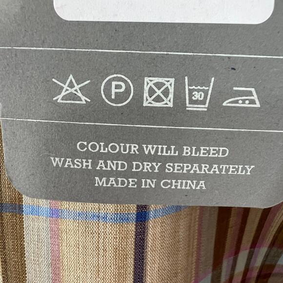 LIN BLANC Tan Brown Tartan Plaid Sleeveless Prairie Shift Dress Sz M Medium NEW - Picture 8 of 8